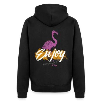 Spring Break - Unisex Premium Organic Zip Hoodie - black - Back - Nico (187cm)
