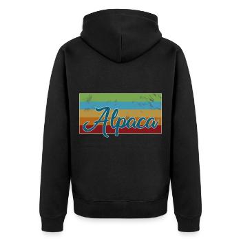Alpaka - Unisex Premium Bio Zip Hoodie - Schwarz - Hinten - Nico (187cm)