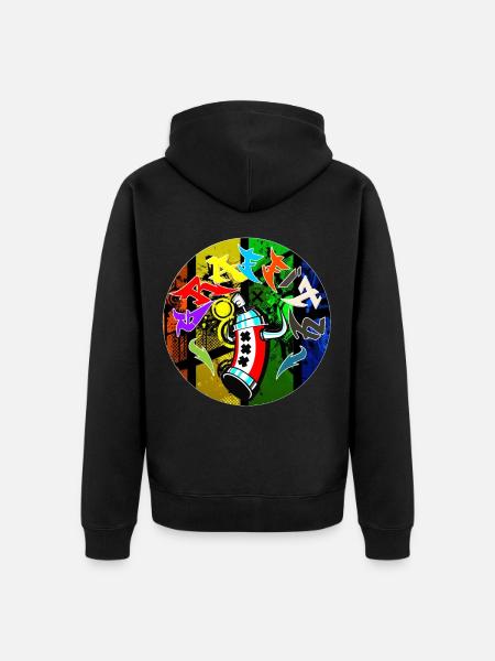 Graffiti graffiti - Veste à capuche bio Premium Unisexe - noir