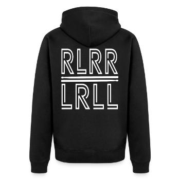 Schlagzeug Schlagzeuger - Unisex Premium Bio Zip Hoodie - Schwarz - Hinten - Nico (187cm)