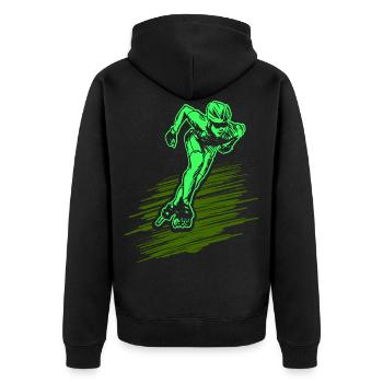 Inline skates - Unisex Premium Bio Zip Hoodie - Schwarz - Hinten - Nico (187cm)