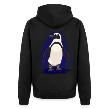 Penguin - Unisex Premium Organic Zip Hoodie - black - Back - Nico (187cm)