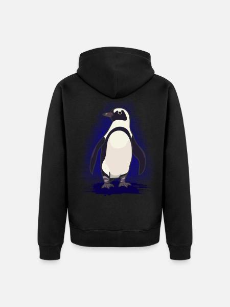 Penguin - Unisex Premium Organic Zip Hoodie - black