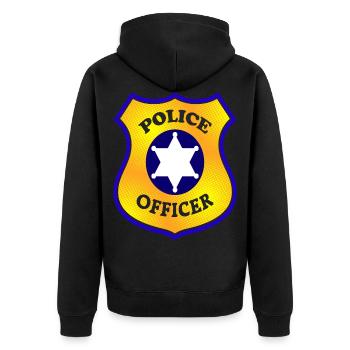 police - Veste à capuche bio Premium Unisexe - noir - Dos - Nico (187cm)
