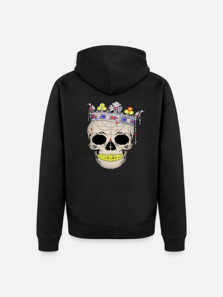 Skull King - Unisex Premium Organic Zip Hoodie - black