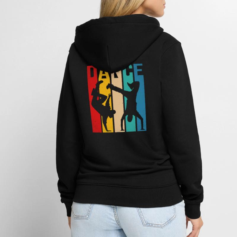 Retro Dancer Dancing Breakdancing Bboy Breakdancer Unisex Premium Organic Zip Hoodie