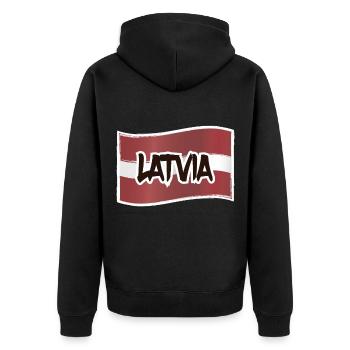 Lettonie - Veste à capuche bio Premium Unisexe - noir - Dos - Nico (187cm)