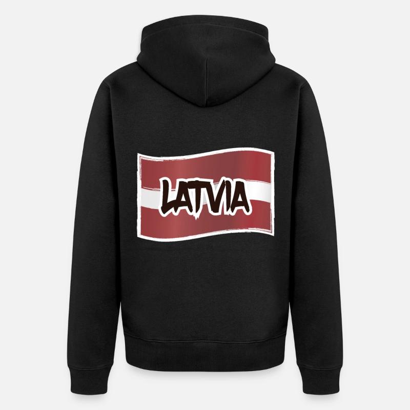 Lettonie - Veste à capuche bio Premium Unisexe - noir