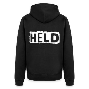 Cadeau de lettrage héros - Veste à capuche bio Premium Unisexe - noir - Dos - Nico (187cm)
