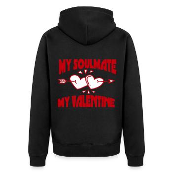 Valentinstag - Unisex Premium Bio Zip Hoodie - Schwarz - Hinten - Nico (187cm)