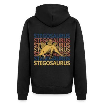 Dinosaur Stegosaurus - Veste à capuche bio Premium Unisexe - noir - Dos - Nico (187cm)