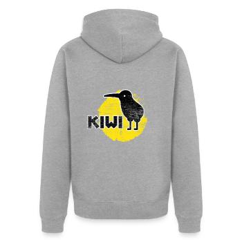 Kiwi - Veste à capuche bio Premium Unisexe - gris chiné - Dos - Nico (187cm)