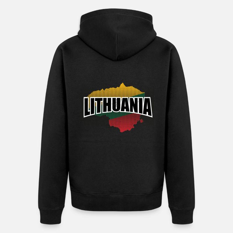 Lithuania EU - Unisex Premium Organic Zip Hoodie - black