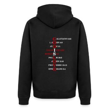 Versets bibliques dieu est amour jésus chemise cadeau - Veste à capuche bio Premium Unisexe - noir - Dos - Nico (187cm)
