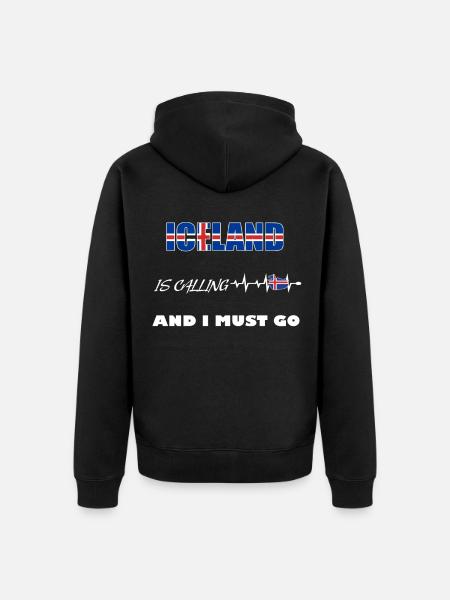 Iceland - Unisex Premium Organic Zip Hoodie - black