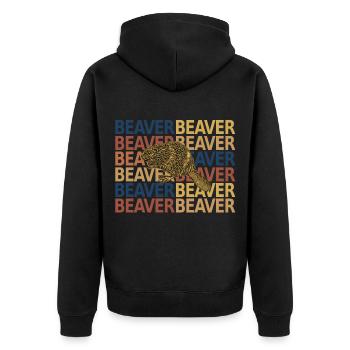 Bieber Retro Vintage - Unisex Premium Organic Zip Hoodie - black - Back - Nico (187cm)