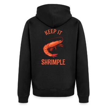 Shrimp Fischen Fischer Angler Shrimps lustige - Unisex Premium Bio Zip Hoodie - Schwarz - Hinten - Nico (187cm)