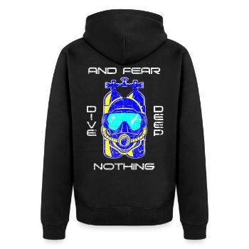 plongée - Veste à capuche bio Premium Unisexe - noir - Dos - Nico (187cm)