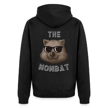 wombat - Unisex Premium Organic Zip Hoodie - black - Back - Nico (187cm)