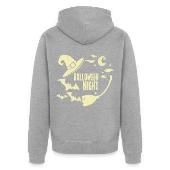 Halloween - Unisex Premium Organic Zip Hoodie - heather grey - Back - Nico (187cm)