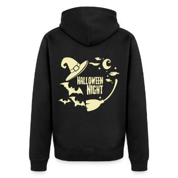 Halloween - Unisex Premium Organic Zip Hoodie - black - Back - Nico (187cm)