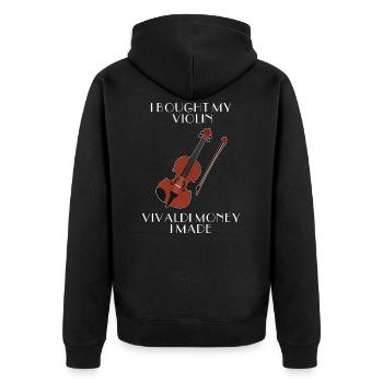 Violin violin - Unisex Premium Organic Zip Hoodie - black - Back - Nico (187cm)