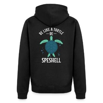 Sea turtle turtle - Unisex Premium Organic Zip Hoodie - black - Back - Nico (187cm)