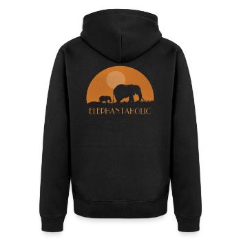 Éléphant d'éléphant d'éléphant safari afrique animal - Veste à capuche bio Premium Unisexe - noir - Dos - Nico (187cm)