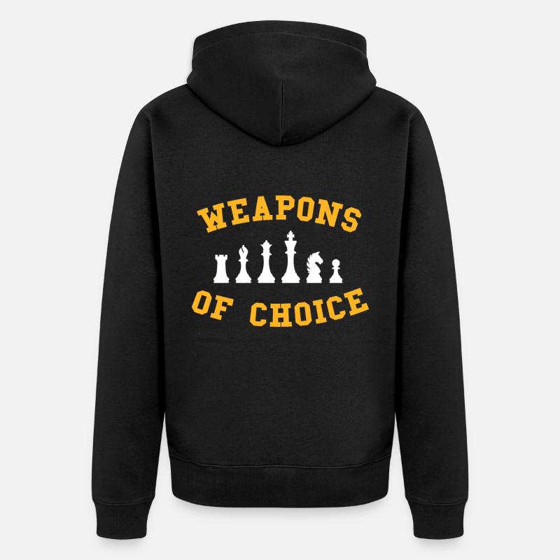 Schach - Unisex Premium Bio Zip Hoodie - Schwarz