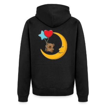 Lune et ballons de l’ours en peluche - Veste à capuche bio Premium Unisexe - noir - Dos - Nico (187cm)