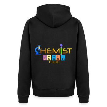 Chemist - Unisex Premium Organic Zip Hoodie - black - Back - Nico (187cm)