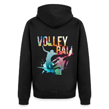 Volley-ball - Veste à capuche bio Premium Unisexe - noir - Dos - Nico (187cm)