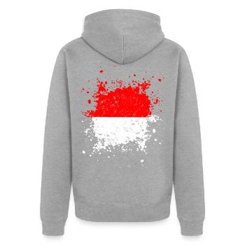 Monaco - Unisex Premium Bio Zip Hoodie - Grau meliert - Hinten - Nico (187cm)