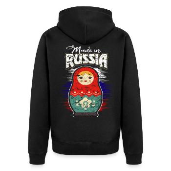 Russie - Veste à capuche bio Premium Unisexe - noir - Dos - Nico (187cm)
