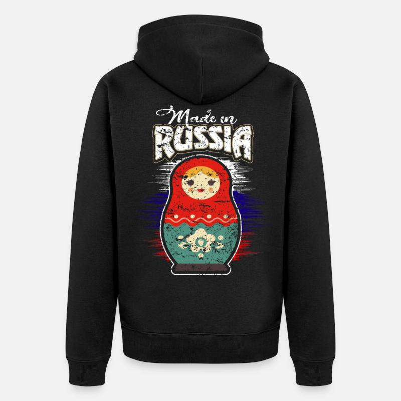 Russie - Veste à capuche bio Premium Unisexe - noir