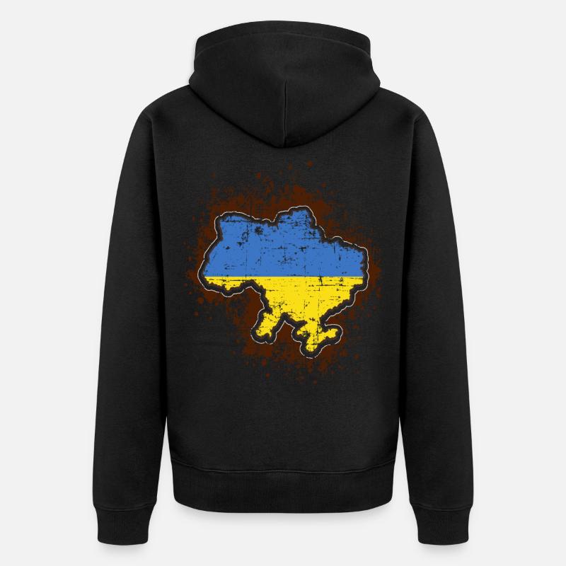 Ukraine - Veste à capuche bio Premium Unisexe - noir