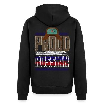 Russie - Veste à capuche bio Premium Unisexe - noir - Dos - Nico (187cm)