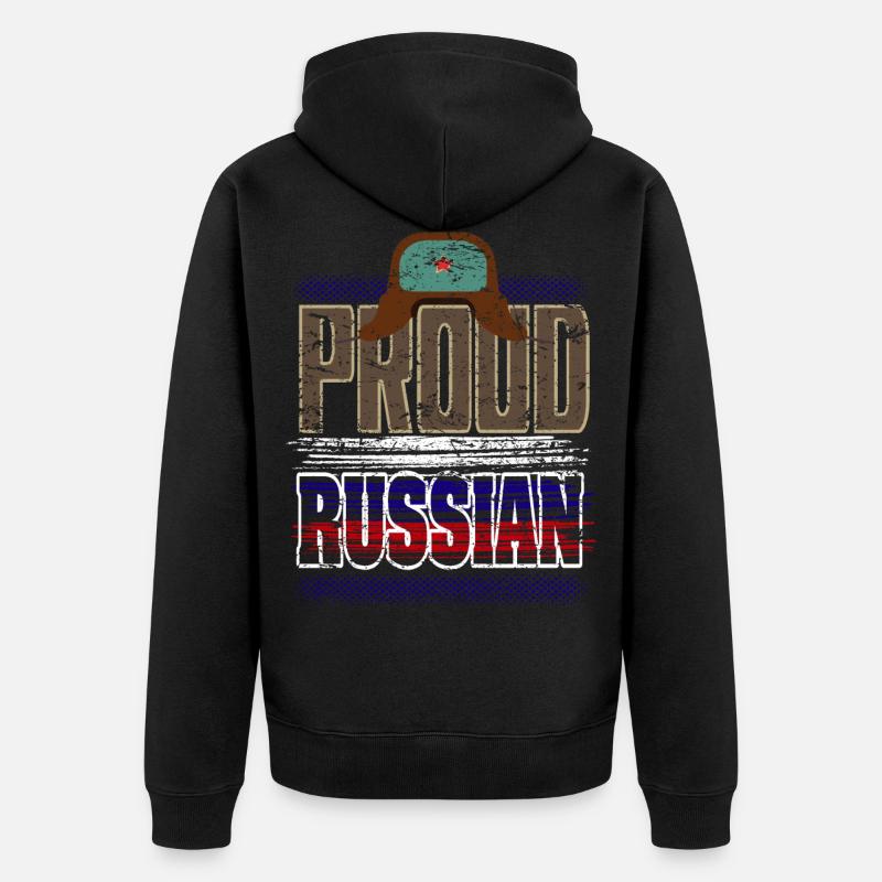 Russie - Veste à capuche bio Premium Unisexe - noir