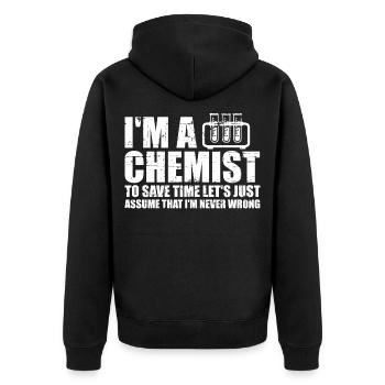 Chimistes - Veste à capuche bio Premium Unisexe - noir - Dos - Nico (187cm)