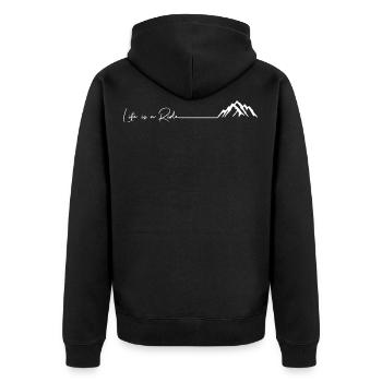 Cadeau de montagne en plein air ski montagne ski - Veste à capuche bio Premium Unisexe - noir - Dos - Nico (187cm)