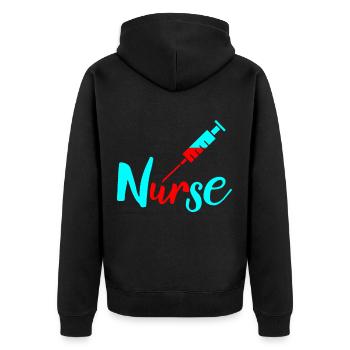 infirmière - Veste à capuche bio Premium Unisexe - noir - Dos - Nico (187cm)