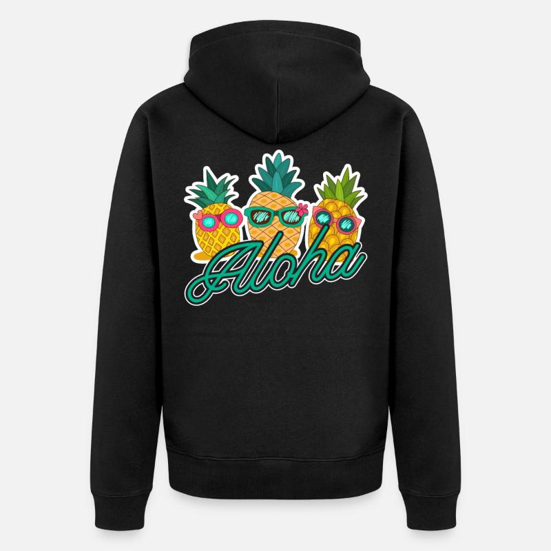 Hawaii - Unisex Premium Bio Zip Hoodie - Schwarz