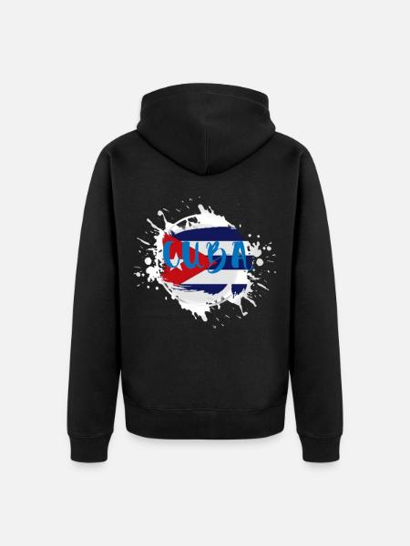 Cuba - Unisex Premium Organic Zip Hoodie - black