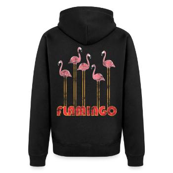 flamant - Veste à capuche bio Premium Unisexe - noir - Dos - Nico (187cm)