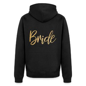 Junggesellenabschied - Unisex Premium Bio Zip Hoodie - Schwarz - Hinten - Nico (187cm)