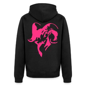 Gjeitebukk - Unisex Premium Bio Zip Hoodie - Schwarz - Hinten - Nico (187cm)