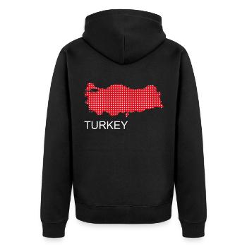Turquie - Veste à capuche bio Premium Unisexe - noir - Dos - Nico (187cm)
