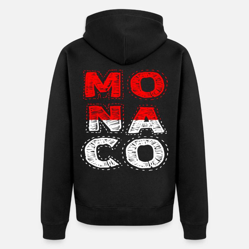 monaco - Unisex Premium Organic Zip Hoodie - black