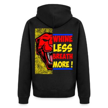 panther - Unisex Premium Organic Zip Hoodie - black - Back - Nico (187cm)