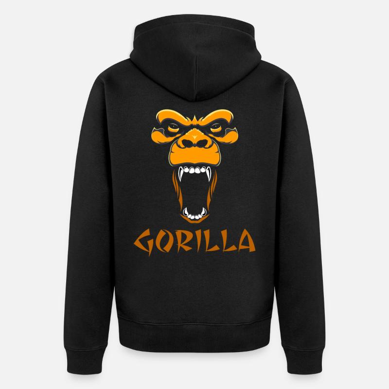 gorille - Veste à capuche bio Premium Unisexe - noir